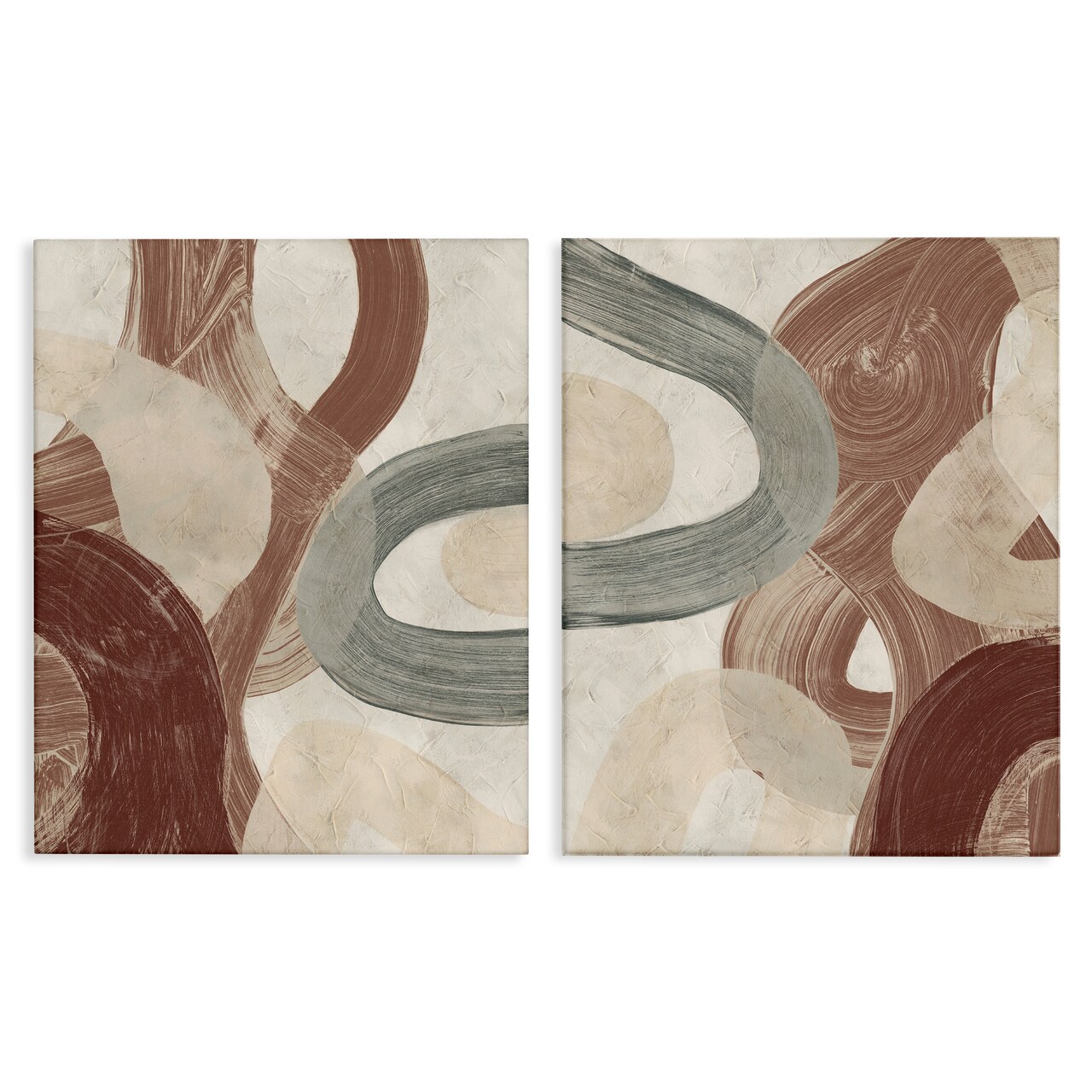 Stupell Industries Curvy Abstract Swirls 2 pc Canvas Wall Art Set Design by June Erica Vess